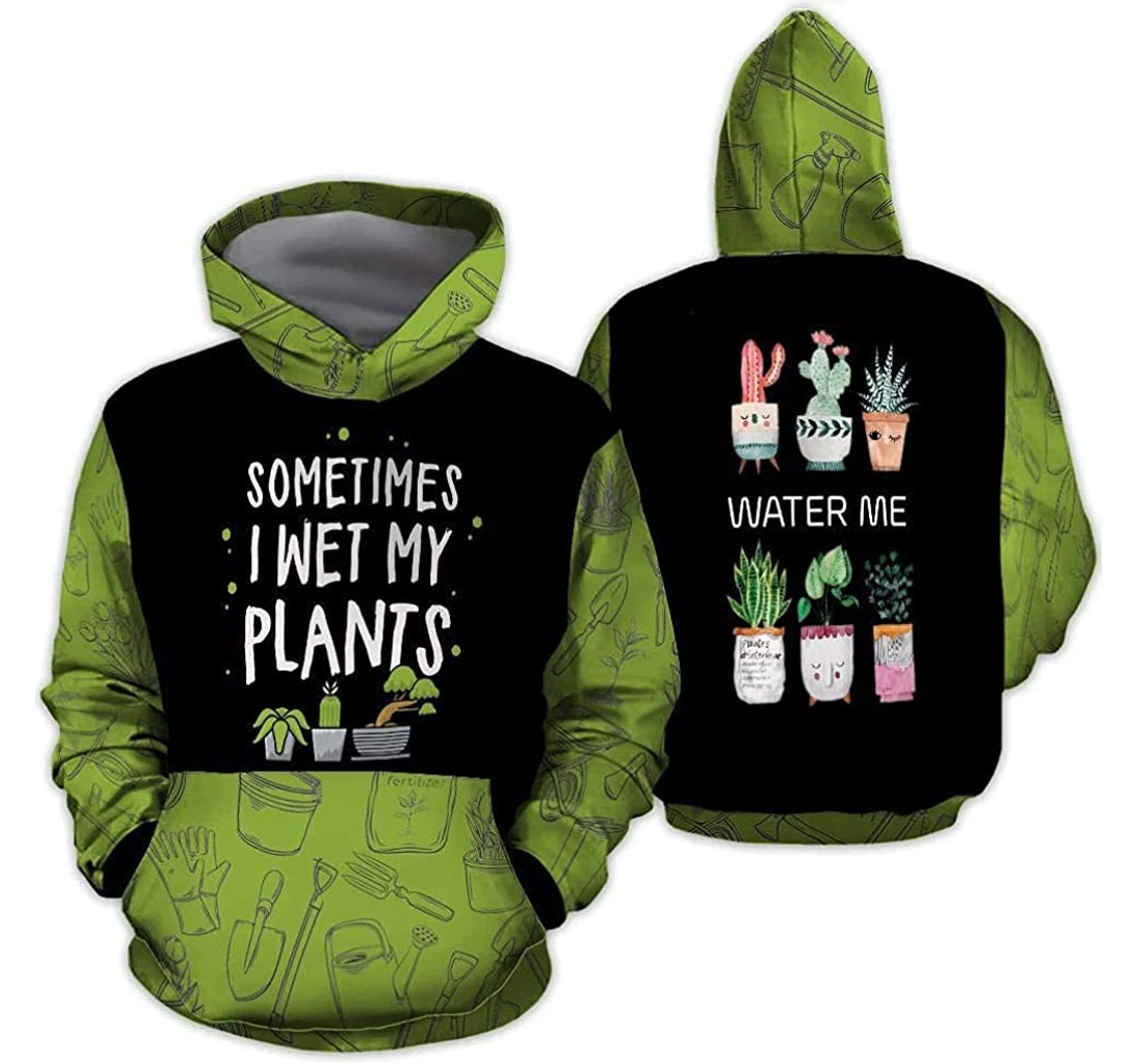 Personalized Sometimes I Wet My Plants Lightweight Premium Sportwear Up - 3D Printed Pullover Hoodie