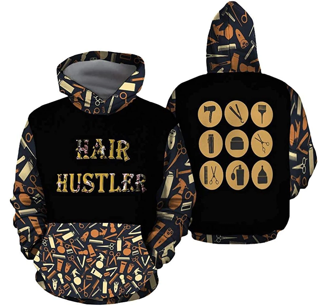 Personalized Hair Hustler Lightweight Premium Sportwear Up - 3D Printed Pullover Hoodie