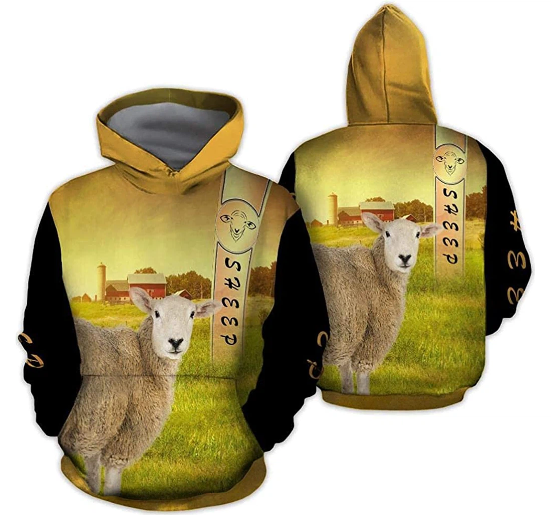 Personalized Loving Sheep Lightweight Premium Sportwear Up - 3D Printed Pullover Hoodie