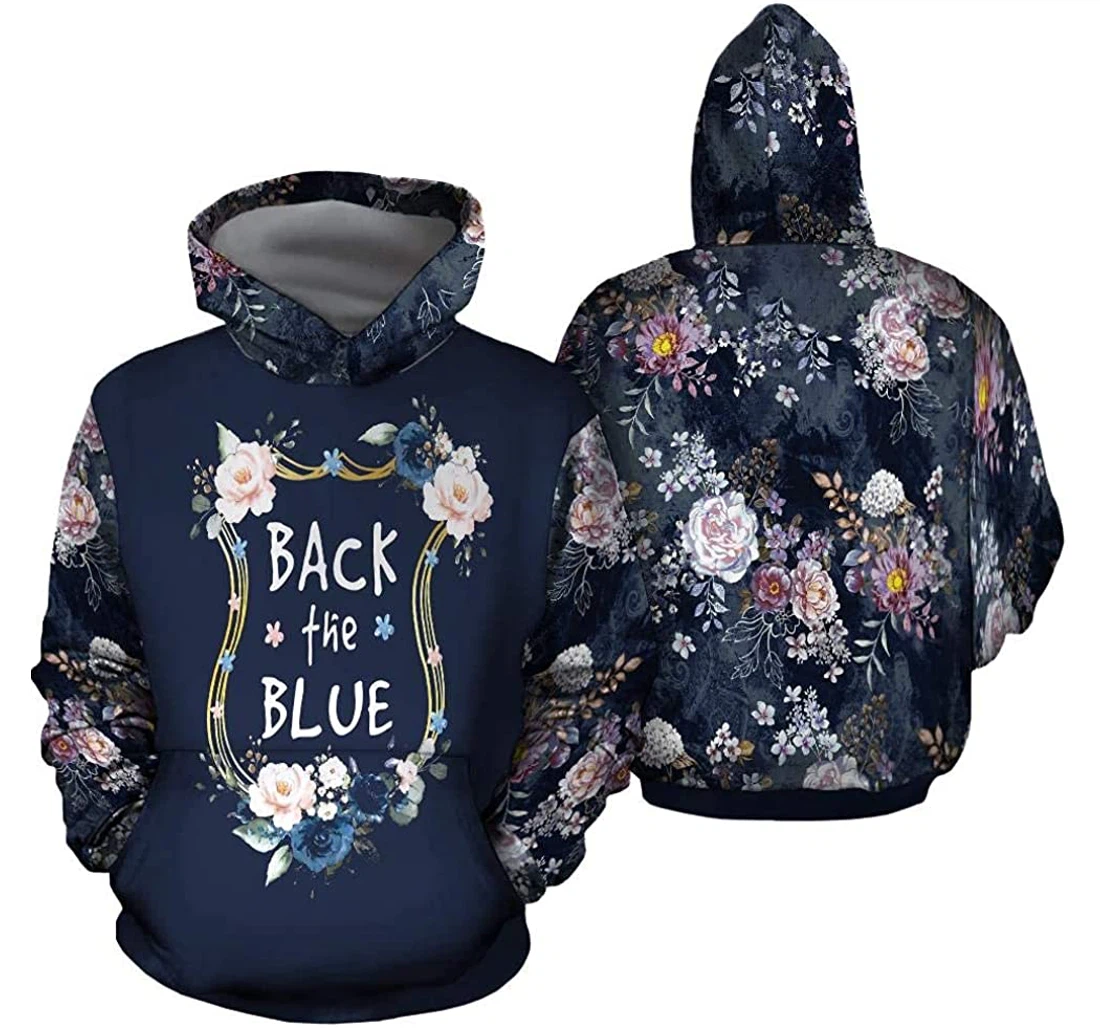Personalized Back The Blue Colorful Flower Lightweight Premium Sportwear Up - 3D Printed Pullover Hoodie