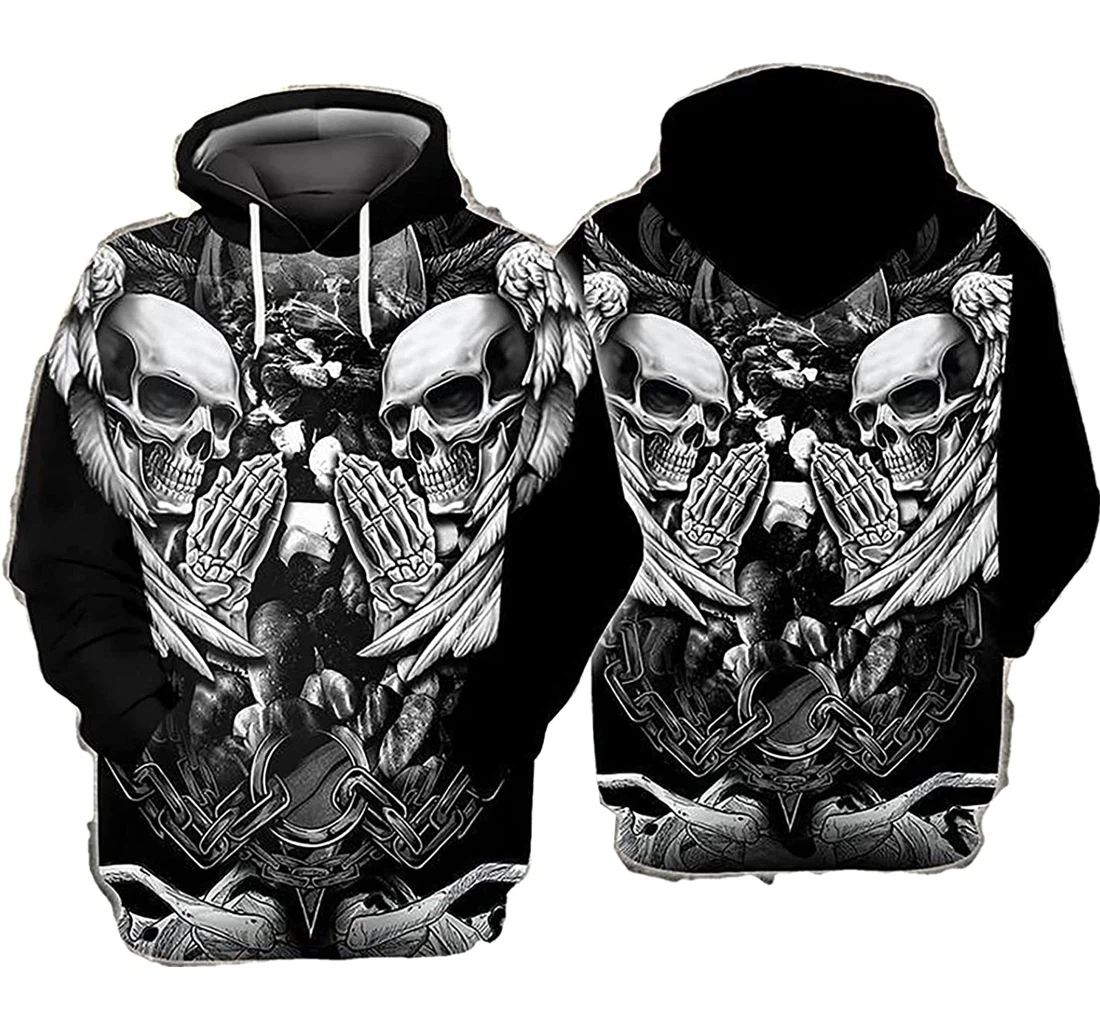 Personalized Ride Or Die Skull Love Best Skull & Lightweight Premium Sportwear Up - 3D Printed Pullover Hoodie