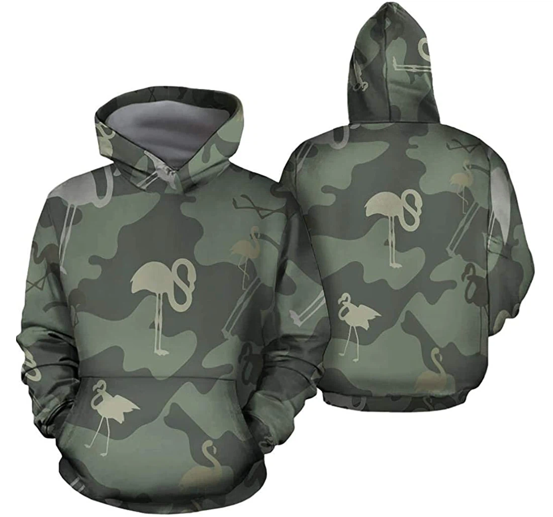 Personalized Flamingo Camo Lightweight Premium Sportwear Up - 3D Printed Pullover Hoodie