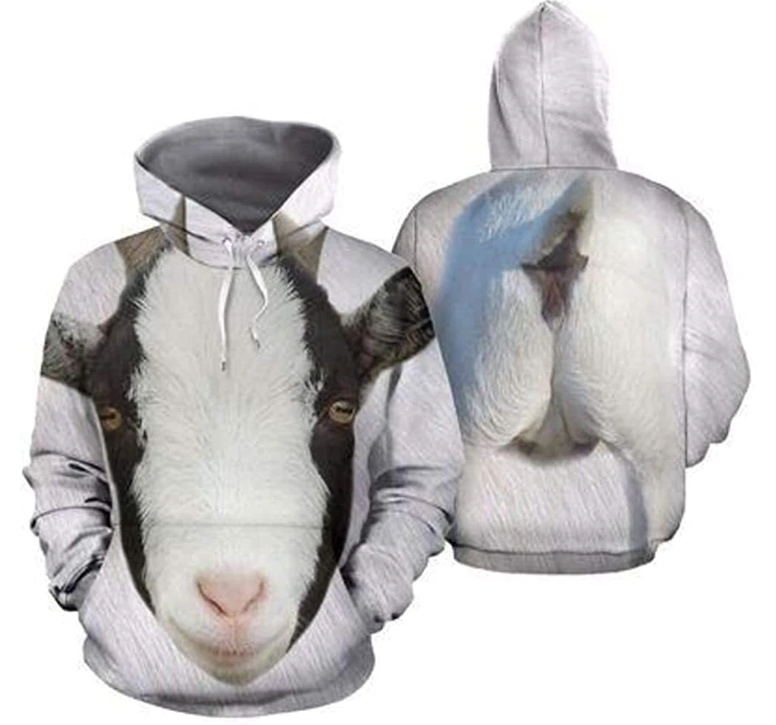 Personalized Goat Body Lightweight Premium Sportwear Up - 3D Printed Pullover Hoodie