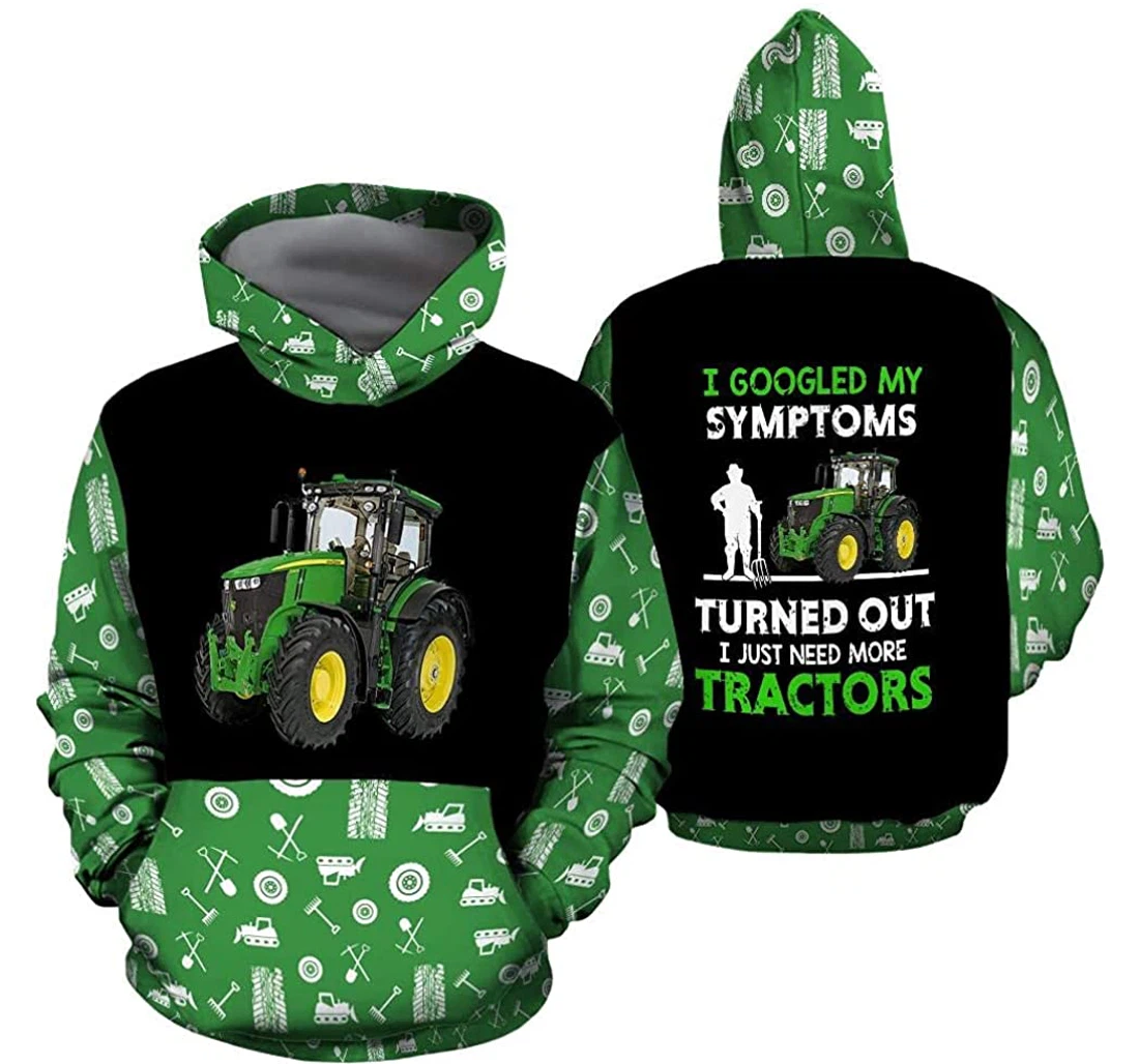 Personalized Green Farmer Lightweight Premium Sportwear Up - 3D Printed Pullover Hoodie