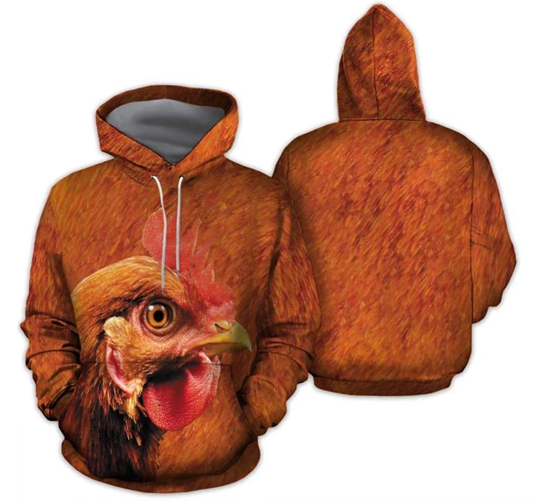 Personalized Chicken Face Lovers Lightweight Premium Sportwear Up - 3D Printed Pullover Hoodie