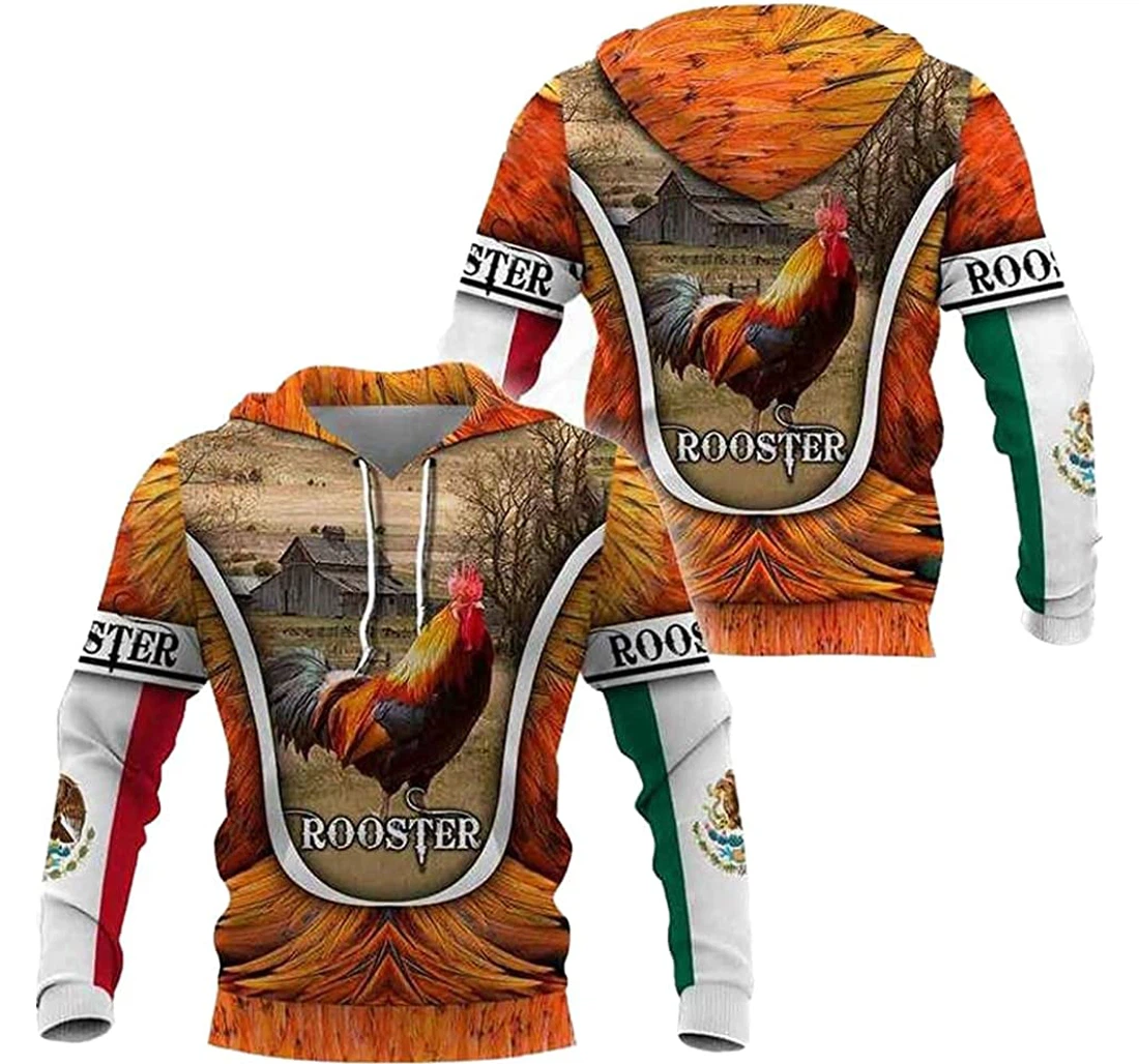 Personalized Sunset Mexican Rooster Lovers Lightweight Premium Sportwear Up - 3D Printed Pullover Hoodie