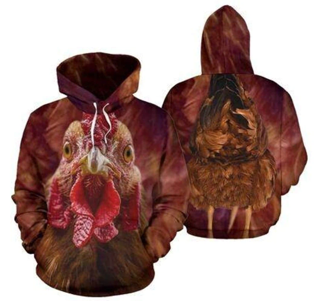 Personalized Chicken Body Lightweight Premium Sportwear Up - 3D Printed Pullover Hoodie