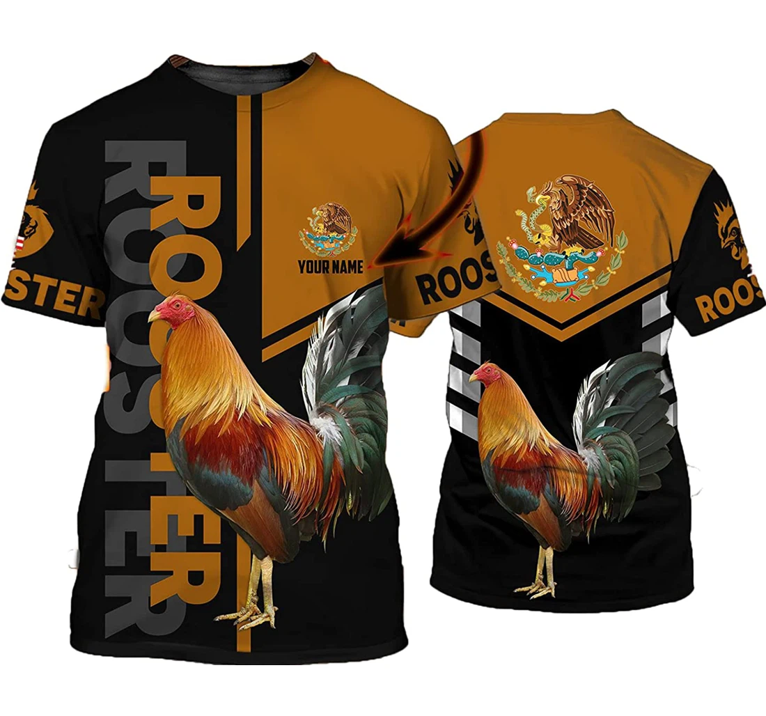 Personalized Rooster - Eagle And Mexico Shirts Rooster Lover - 3D Printed T-shirt