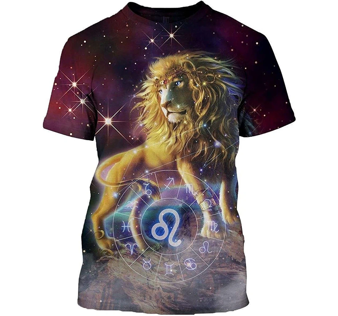 Lion - Leo Zodiac Shirts Galaxy Gift - 3D Printed T-shirt