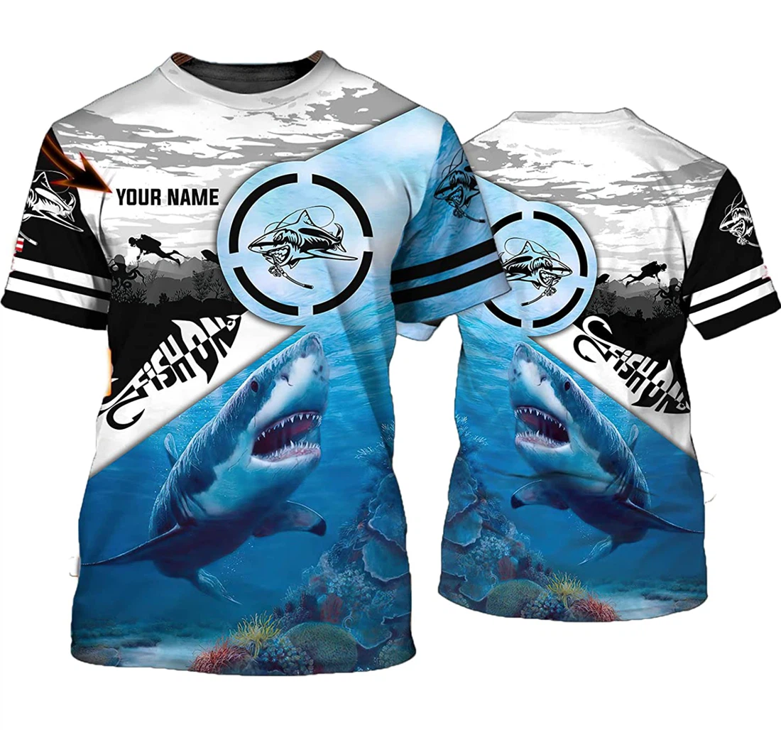 Personalized Scuba Diver Us1 Shirts Shark Sea - 3D Printed T-shirt