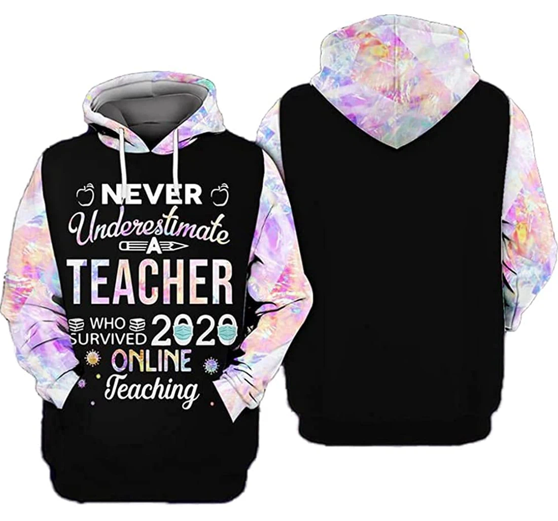 Personalized Teacher In Galaxy Lightweight Premium Sportwear Up - 3D Printed Pullover Hoodie