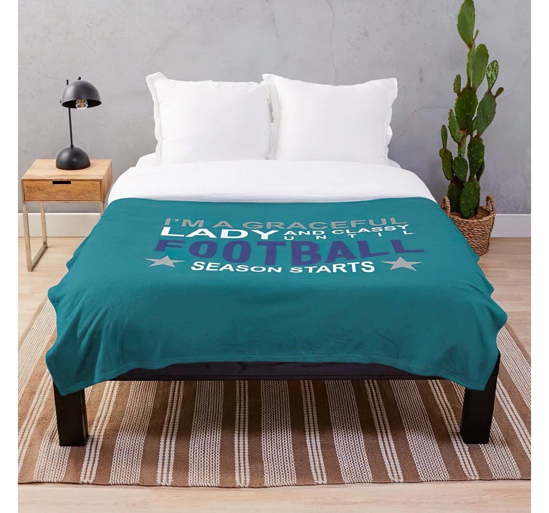 Throw Blanket, Quilt - Quotes Football America Positivity Cute Sport Inspirational Sport- - - I Customize Sherpa Fleece