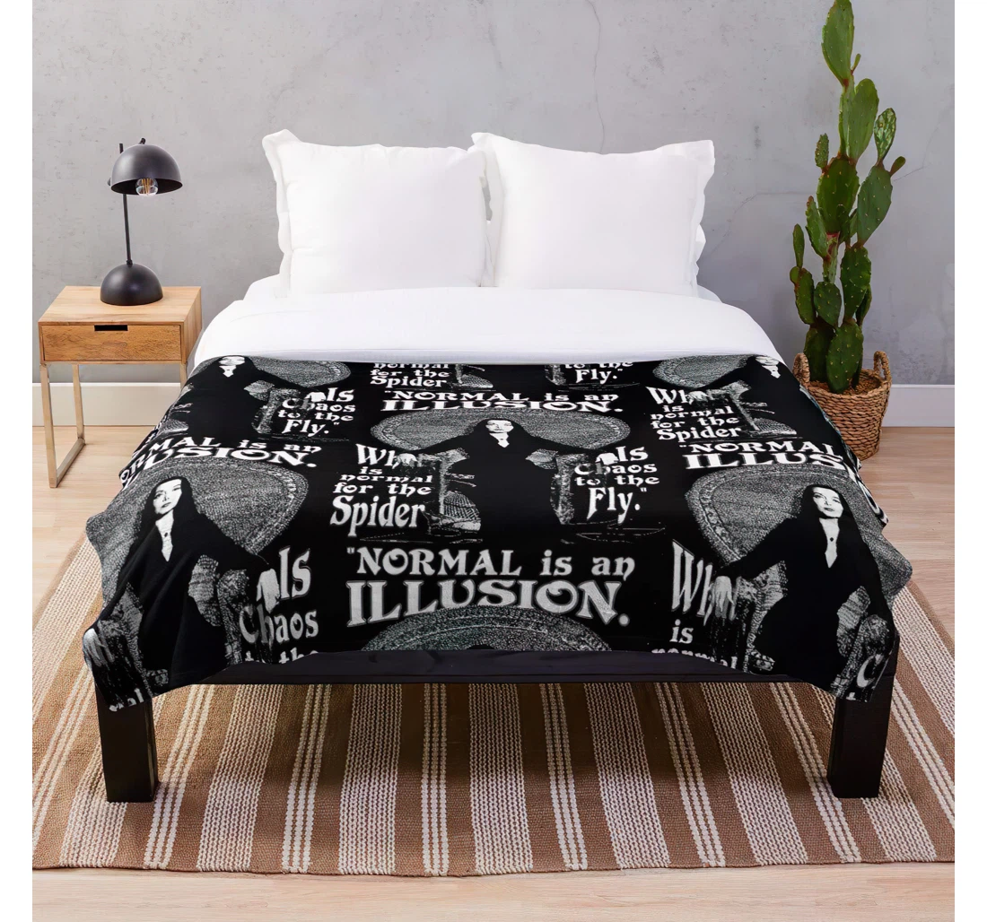 Throw Blanket, Quilt - Quotes Addams The Morticia Family Customize Sherpa Fleece