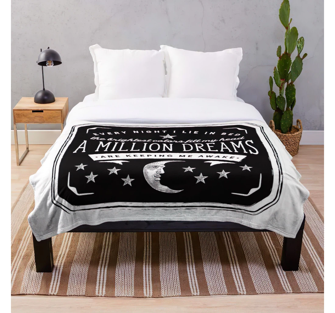 Throw Blanket, Quilt - Vintage Showman Quotes Song Greatest Retro Lyrics Inspiration Dreams Inspirational Musicals Sherpa Fleece