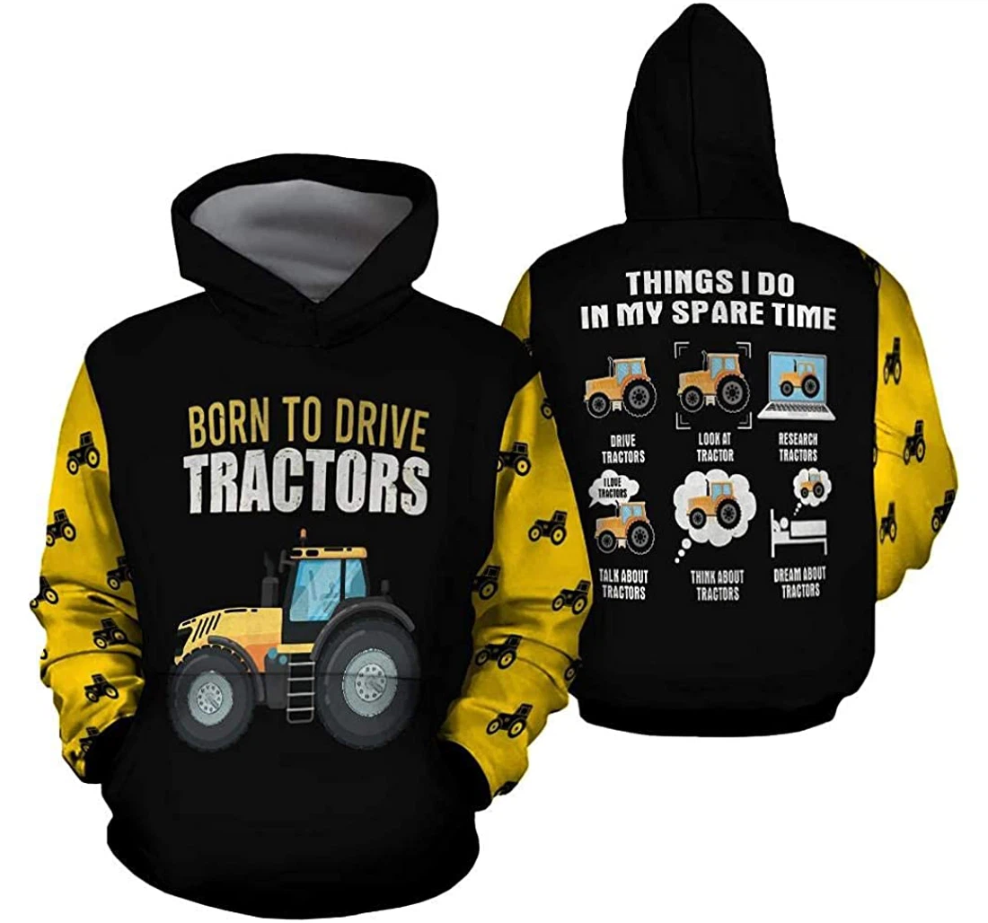 Personalized Farmer Tractor Lightweight Premium Sportwear Up - 3D Printed Pullover Hoodie