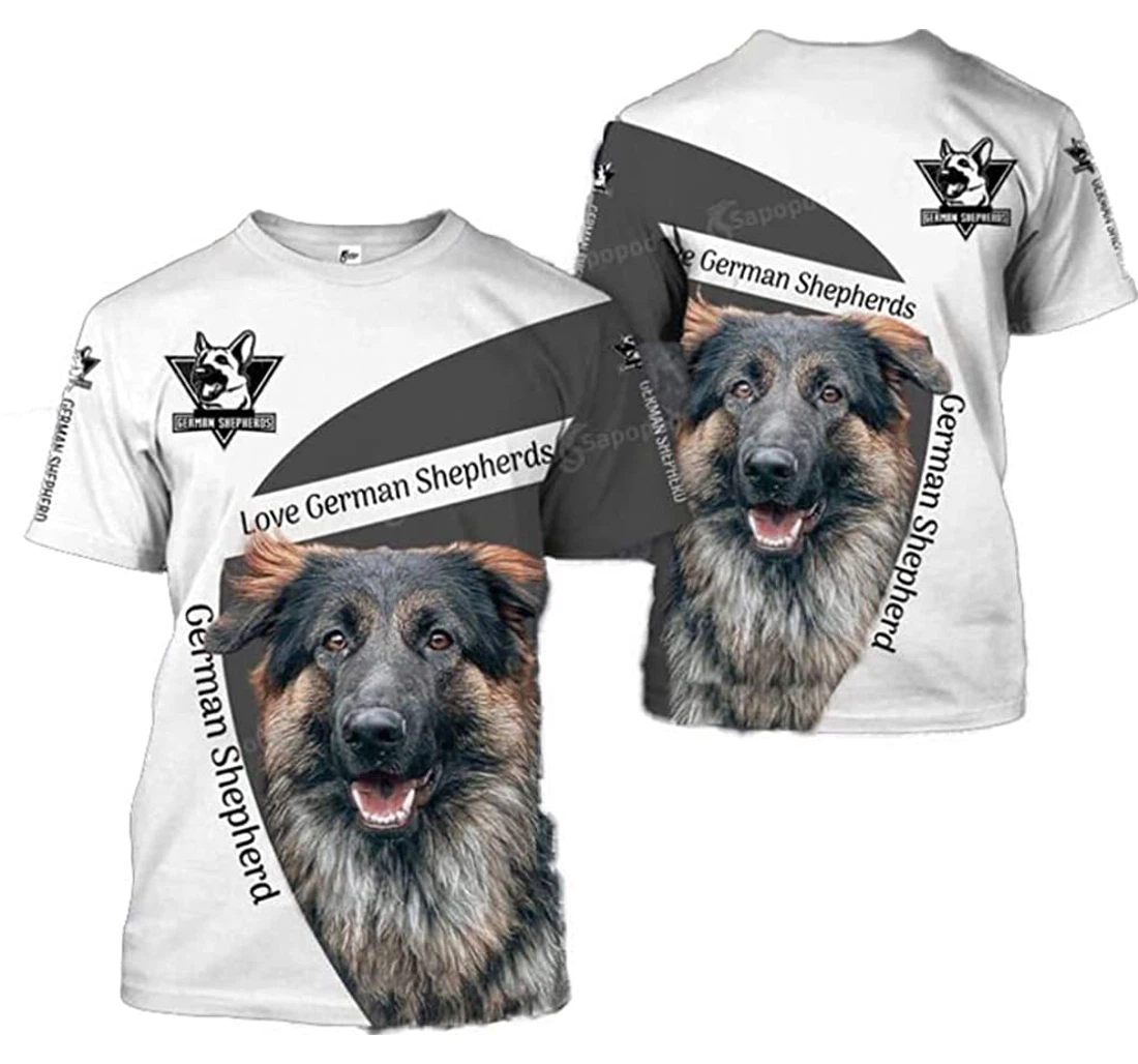 Cute German Shepherd Art Lightweight Premium Sportwear Up - 3D Printed T-shirt