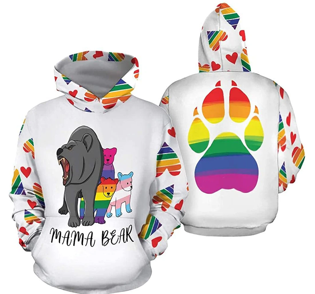 Personalized Family Bear Lightweight Premium Sportwear Up - 3D Printed Pullover Hoodie