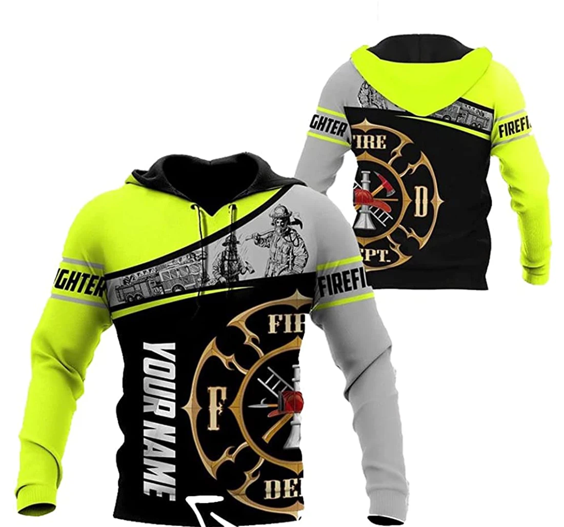 Personalized Brave Firefighter Art Lightweight Premium Sportwear Up - 3D Printed Pullover Hoodie