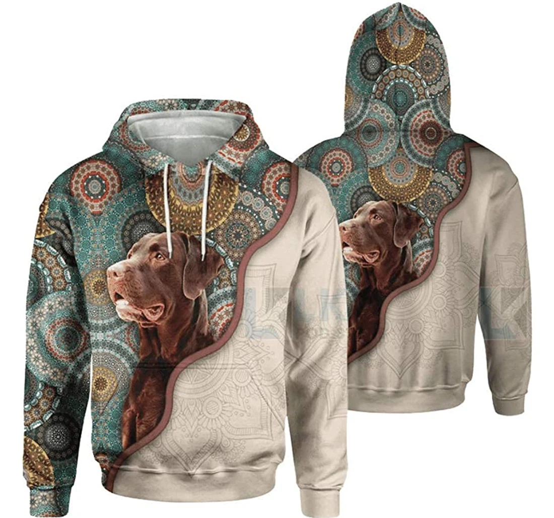 Personalized Labrador - Half Curse Mandala Lightweight Premium Sportwear Up - 3D Printed Pullover Hoodie