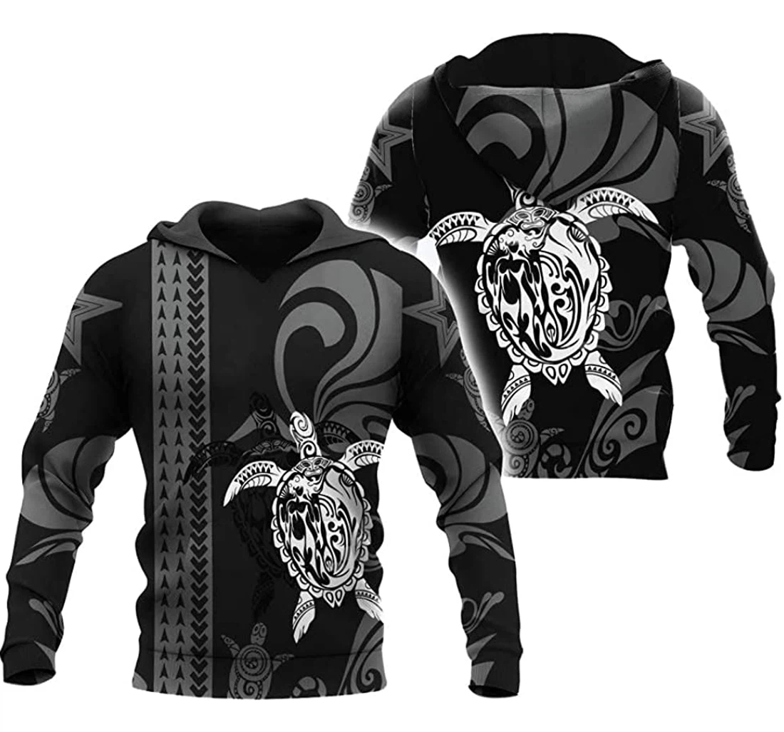 Personalized White Turtle In Pattern Lightweight Premium Sportwear Up - 3D Printed Pullover Hoodie