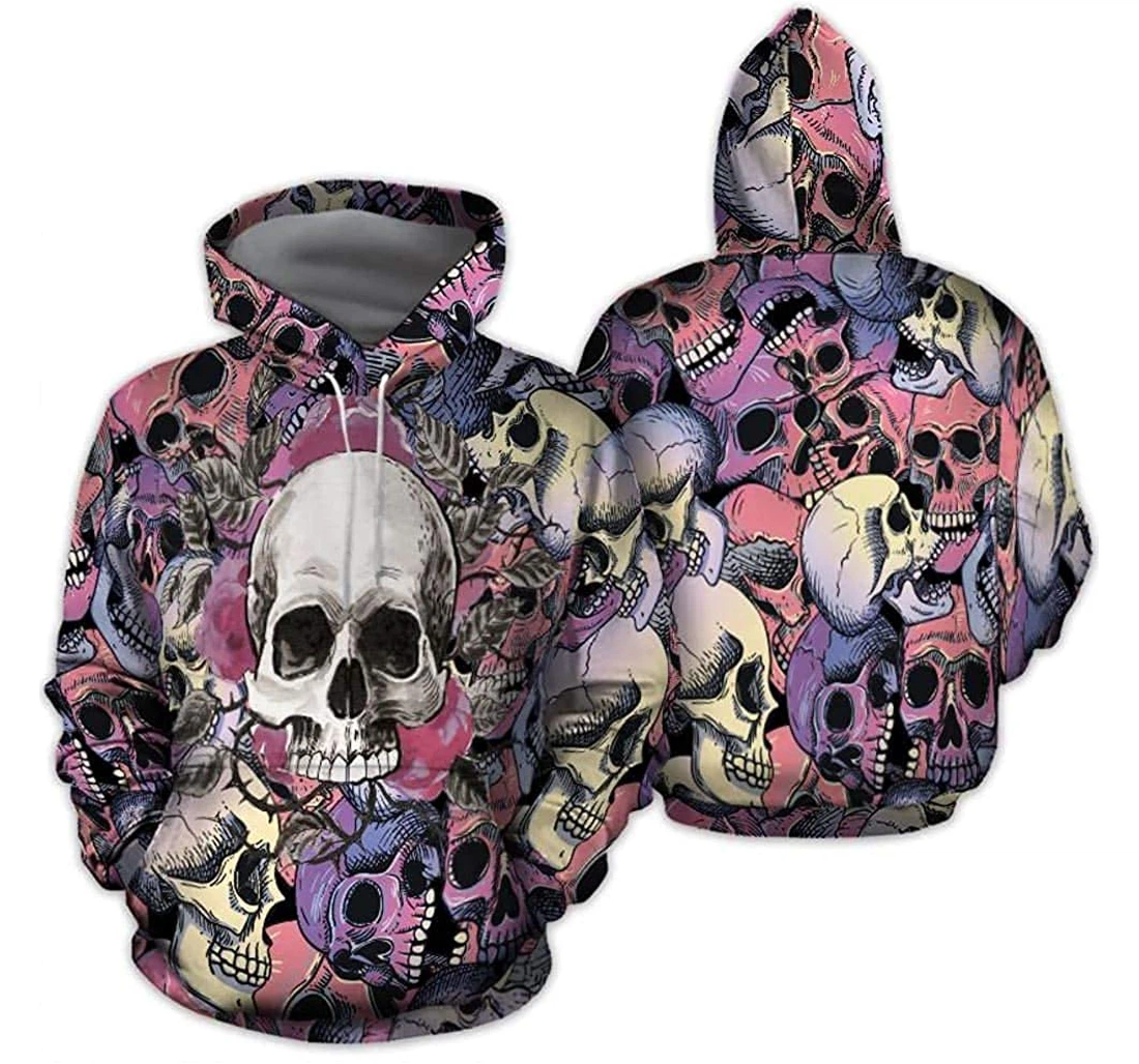 Personalized Skull Lovers Lightweight Premium Sportwear Up - 3D Printed Pullover Hoodie