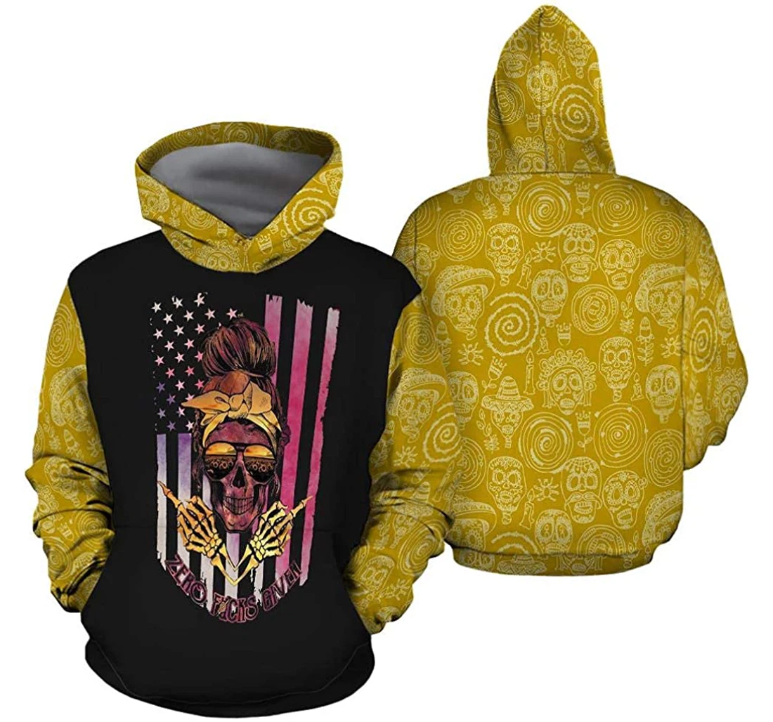 Personalized Skull Yellow Pattern Lightweight Premium Sportwear Up - 3D Printed Pullover Hoodie