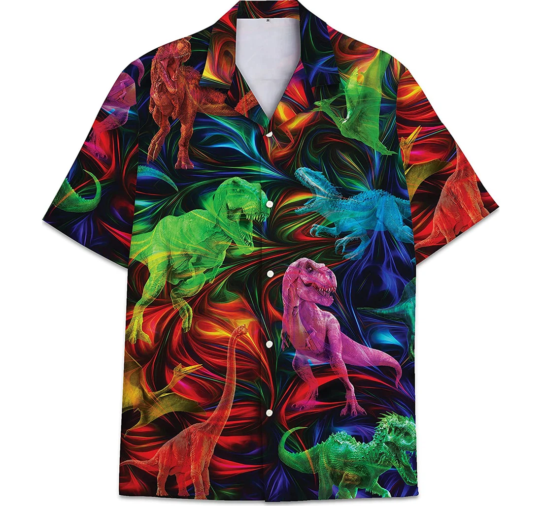 Personalized Dinosaur Funny Beach Shirts Hawaiian Shirt, Button Up Aloha Shirt For Men, Women