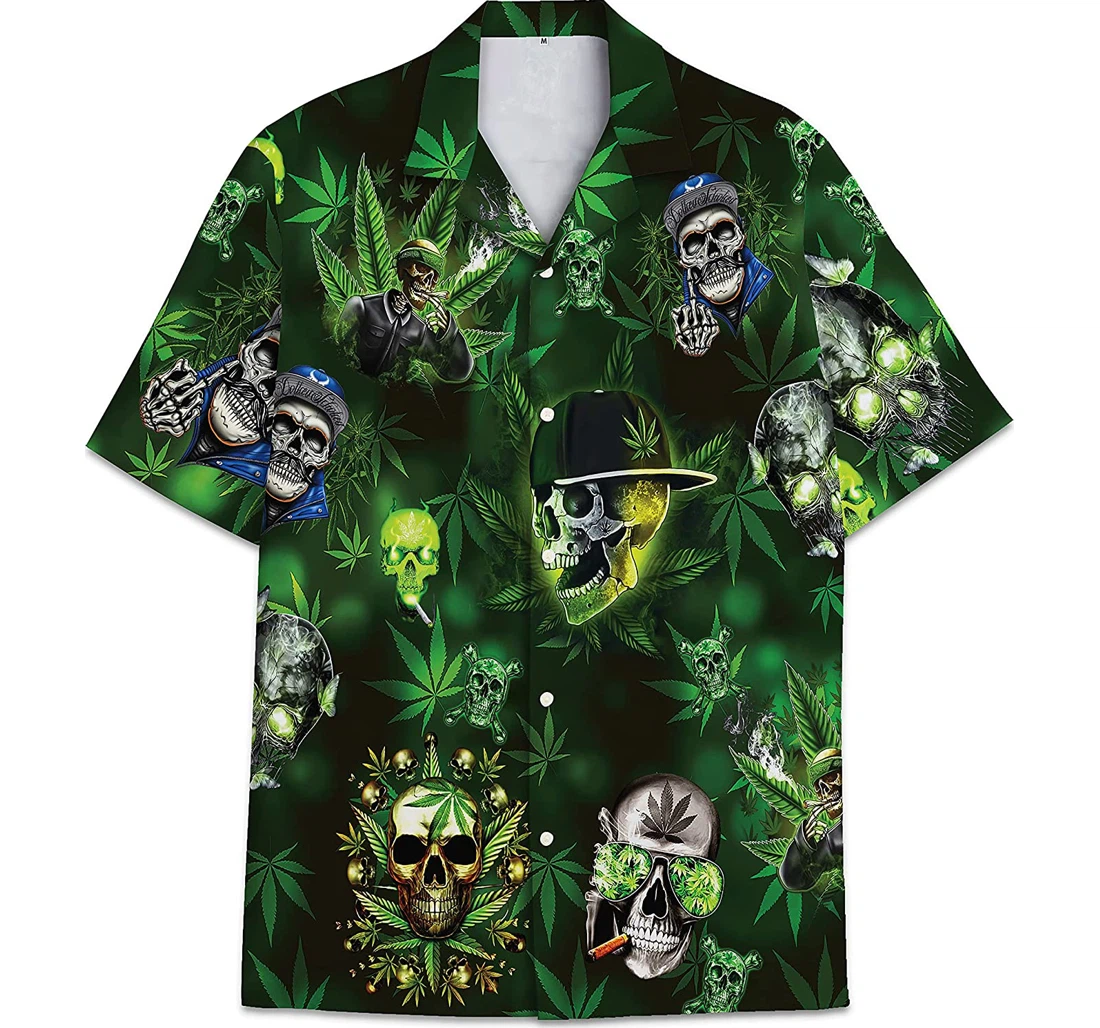 Personalized Skull Funny Beach Shirts Hawaiian Shirt, Button Up Aloha Shirt For Men, Women