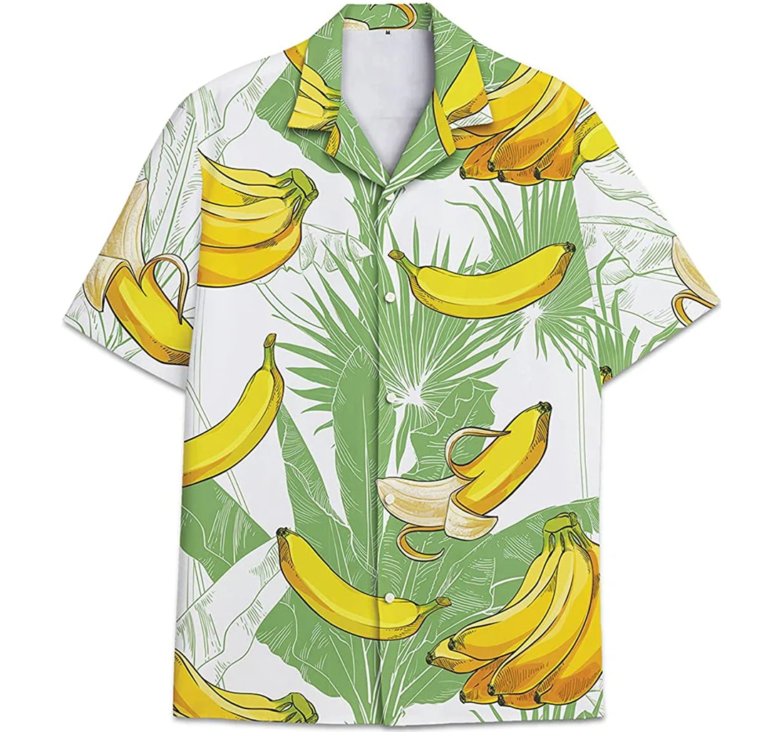 Personalized Banana Ornamental Bananas Laeves Button Short Tall S Hawaiian Shirt, Button Up Aloha Shirt For Men, Women