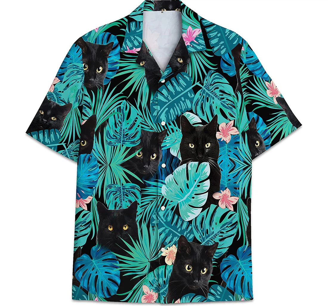 Personalized Cat Funny Beach Shirts Hawaiian Shirt, Button Up Aloha Shirt For Men, Women