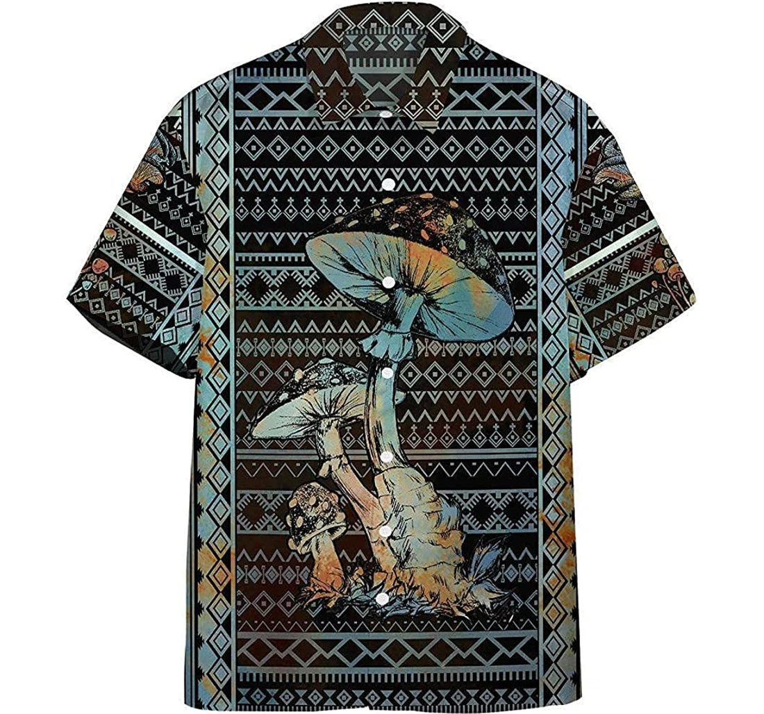 Personalized Mushroom Cotton Pocket Summer Holiday Vacation Hawaiian Shirt, Button Up Aloha Shirt For Men, Women