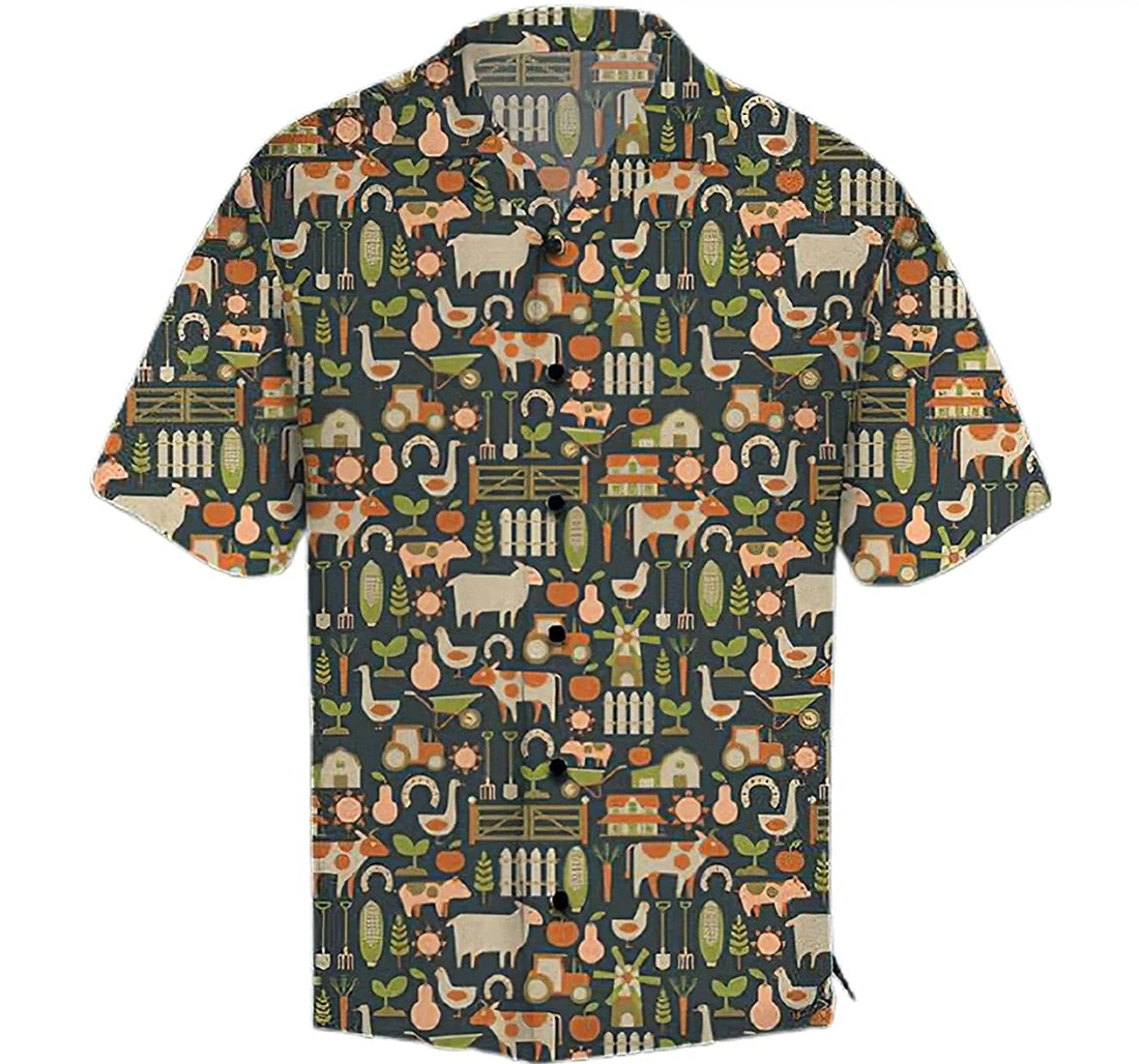 Personalized Amazing Farmer Cotton Pocket Summer Holiday Vacation Hawaiian Shirt, Button Up Aloha Shirt For Men, Women