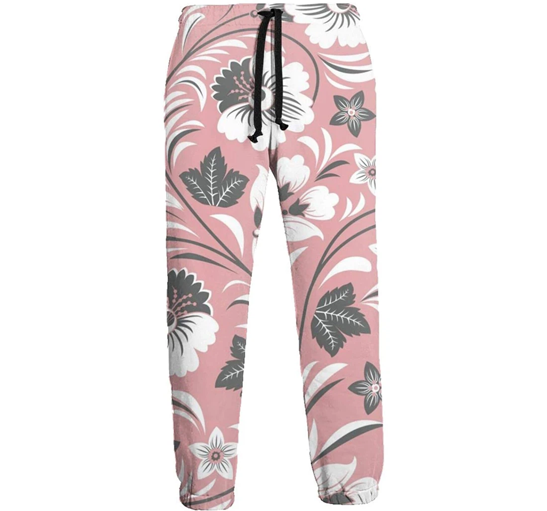 Personalized Flower Paisley Graphric Casual Sweatpants, Joggers Pants With Drawstring For Men, Women