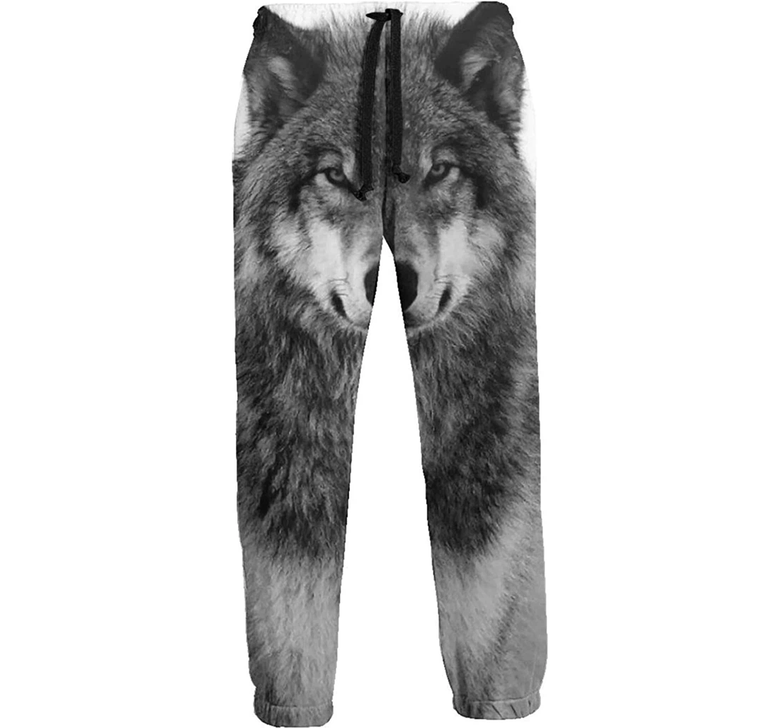 Personalized Colorful Wolf Animal Graphric Casual Sweatpants, Joggers Pants With Drawstring For Men, Women