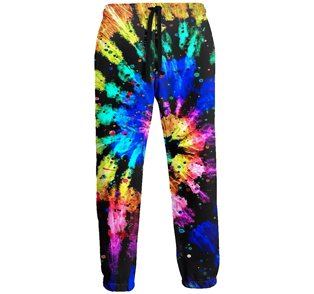 Personalized Active Sweats Modern Rainbow Ti-e Dy-e Running Casual For Sweatpants, Joggers Pants With Drawstring For Men, Women