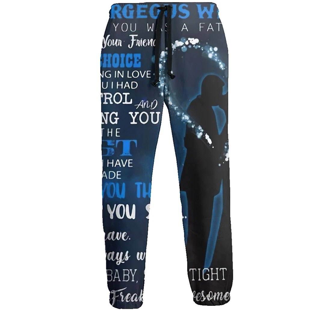 Personalized To My Gorgeous Wife Lightweight Workout Athletic Sweatpants, Joggers Pants With Drawstring For Men, Women