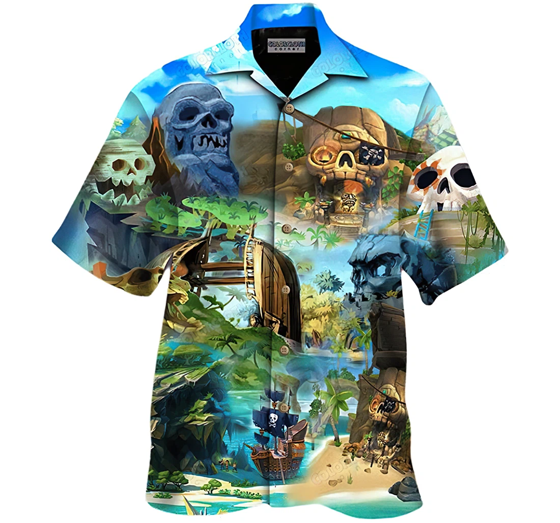 Personalized Relax On The Skull Island Short,  Hawaiian Shirt, Button Up Aloha Shirt For Men, Women