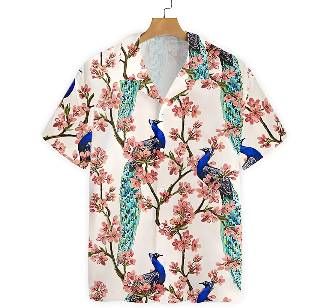 Personalized Oriental Peacock Hawaiian Shirt, Button Up Aloha Shirt For Men, Women