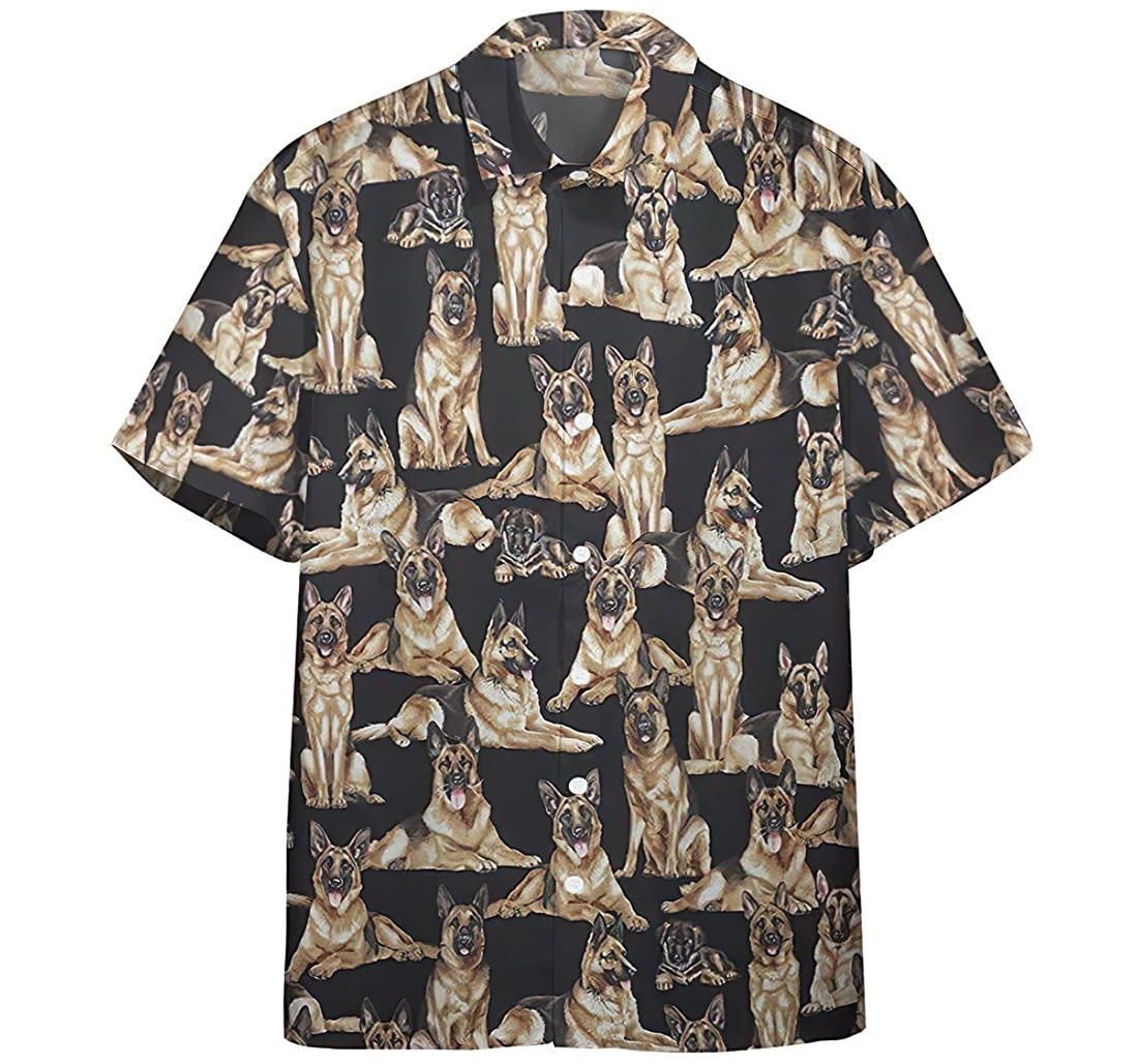 Personalized Shepherd Dogs Custom Cotton Pocket Summer Holiday Vacation Hawaiian Shirt, Button Up Aloha Shirt For Men, Women