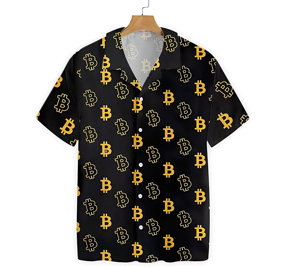 Personalized Seamless Bitcoin Summer Clothes Hawaiian Shirt, Button Up Aloha Shirt For Men, Women