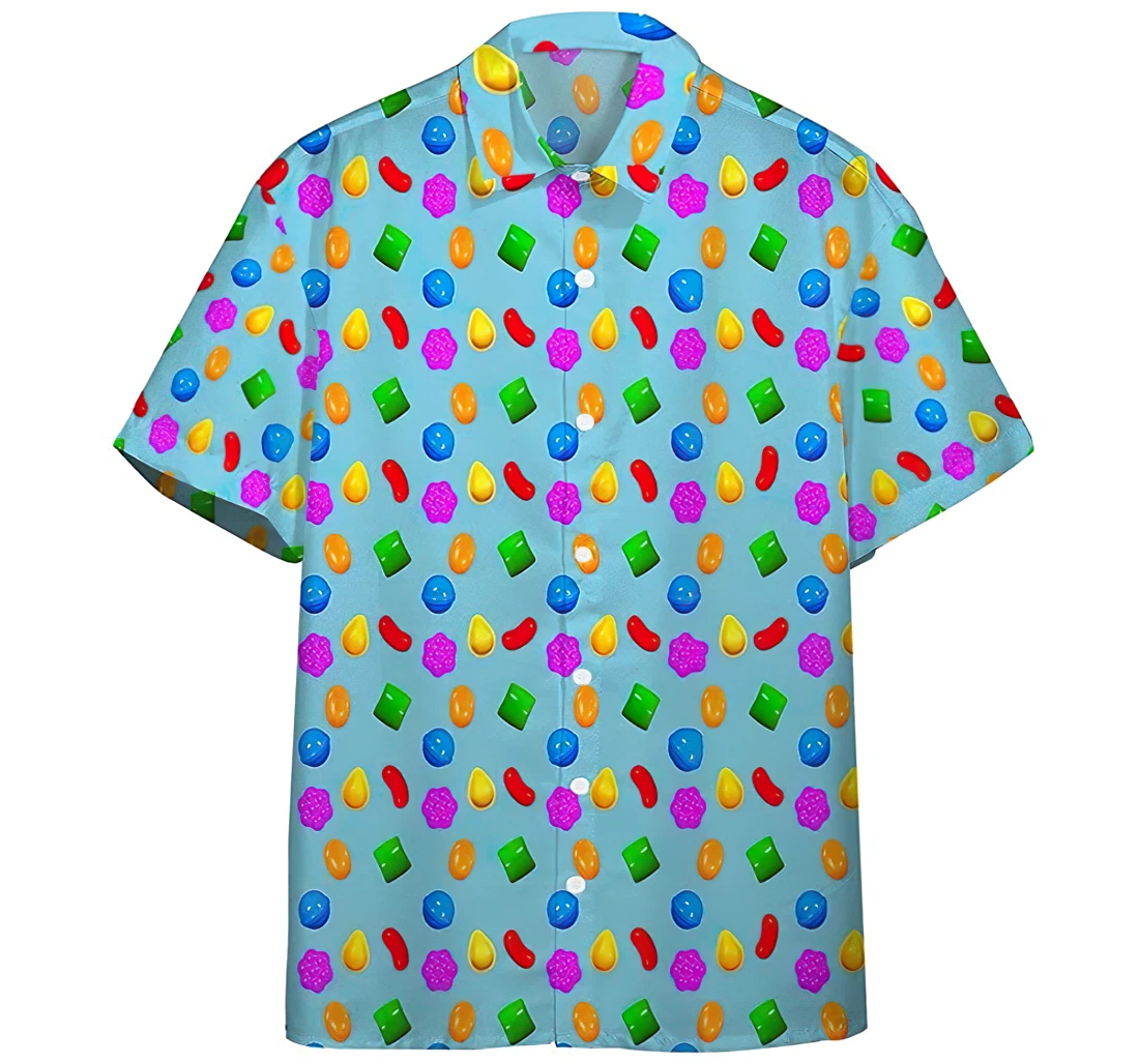 Personalized Candy Crush Saga Hawaiian Shirt, Button Up Aloha Shirt For Men, Women