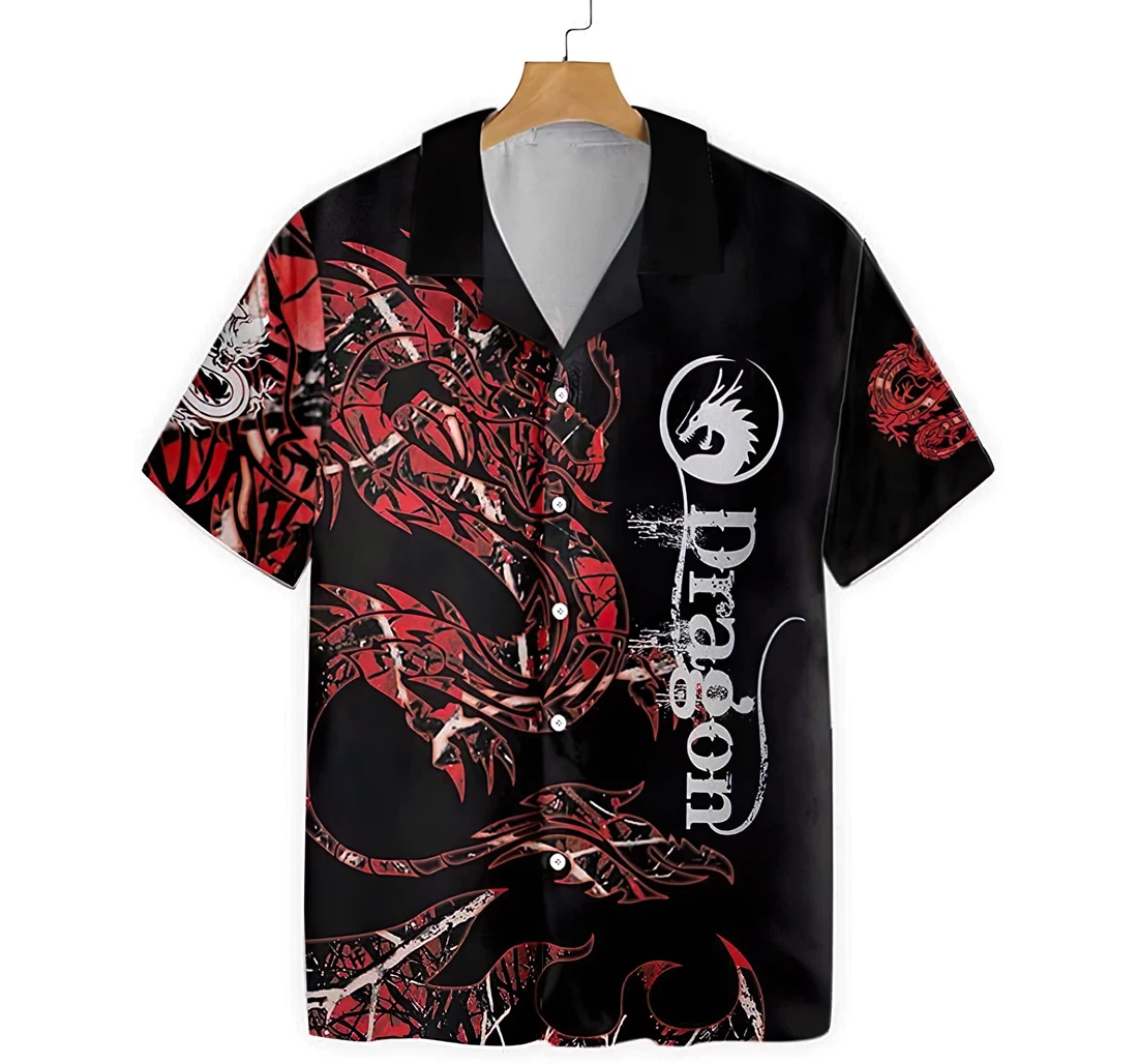Personalized The Red Dragon Summer Clothes Hawaiian Shirt, Button Up Aloha Shirt For Men, Women