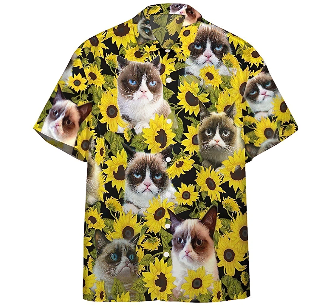 Personalized Grumpy Cat Summer Clothes Hawaiian Shirt, Button Up Aloha Shirt For Men, Women