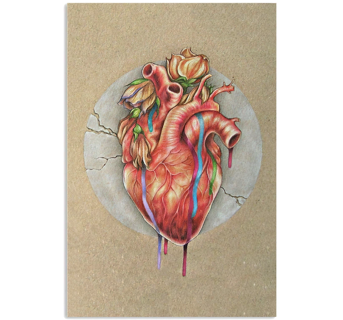 Poster, Canvas - Cardiologist Broken Heart Print Framed Wall Art