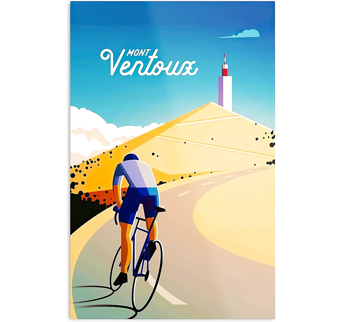 Poster, Canvas - Cyclist Bicyle Velo France Cycling Ventoux Tour Traveling De Mont The Best And Newest I Customize Print Framed Wall Art