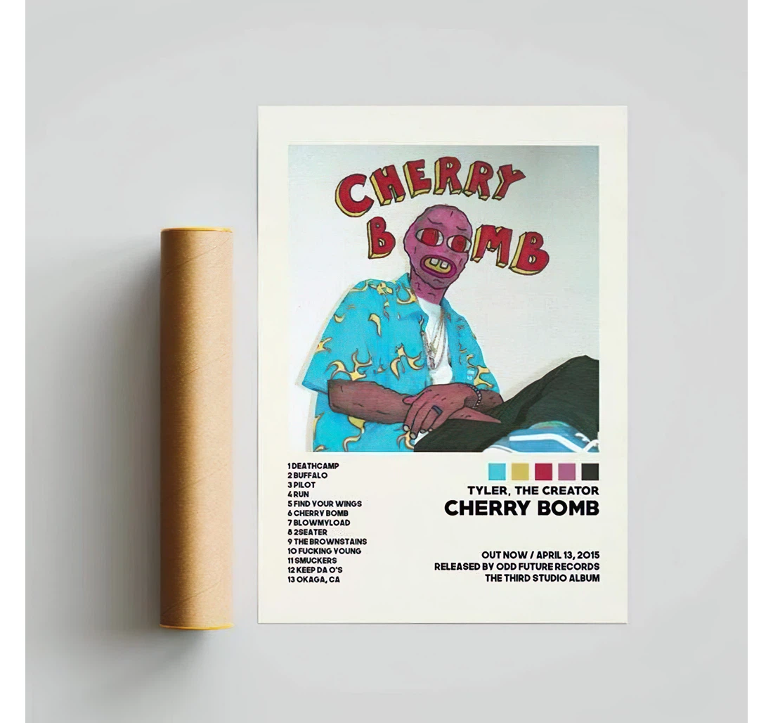 Poster, Canvas - Tyler, The Creator Cherry Bomb Album Cover Poster Art, Custom Vote Igor, Flower Print Framed Wall Art