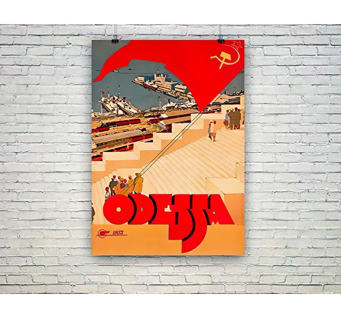 Poster, Canvas - Odessa Vintage Ukraine Cccp Ussr Travel Print Framed Wall Art