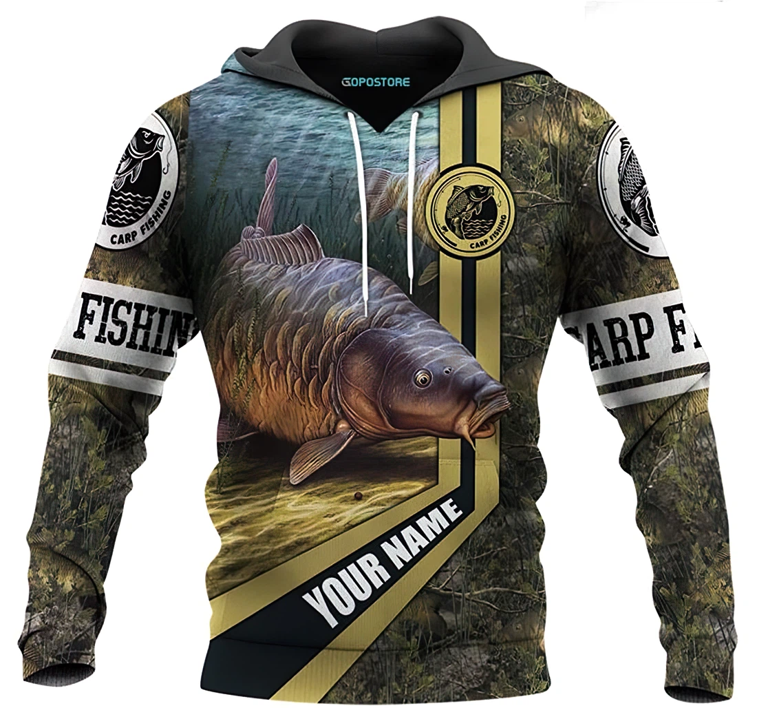 Personalized Carp Fishing Shirts Fleece Short - 3D Printed Pullover Hoodie