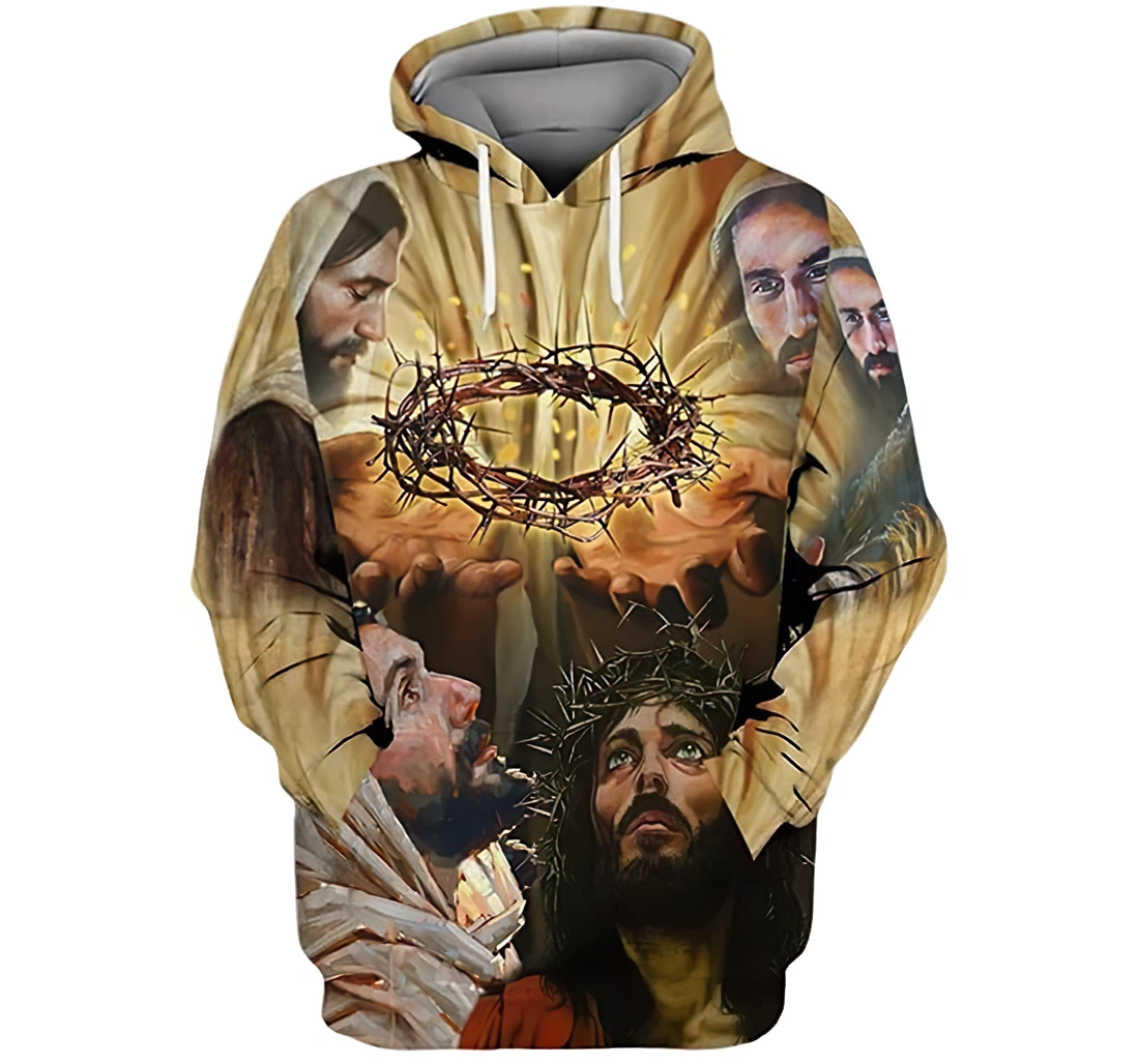 Jesus God Beautiful Art Included - 3D Printed Pullover Hoodie