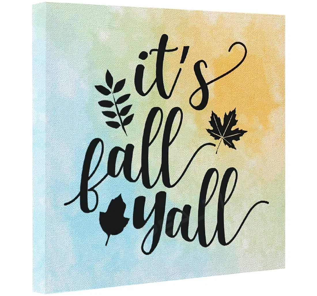 Poster, Canvas - Quotes Sayings Its Fall Yall Print Framed Wall Art